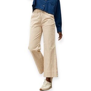 Everlane Cream Striped Pants